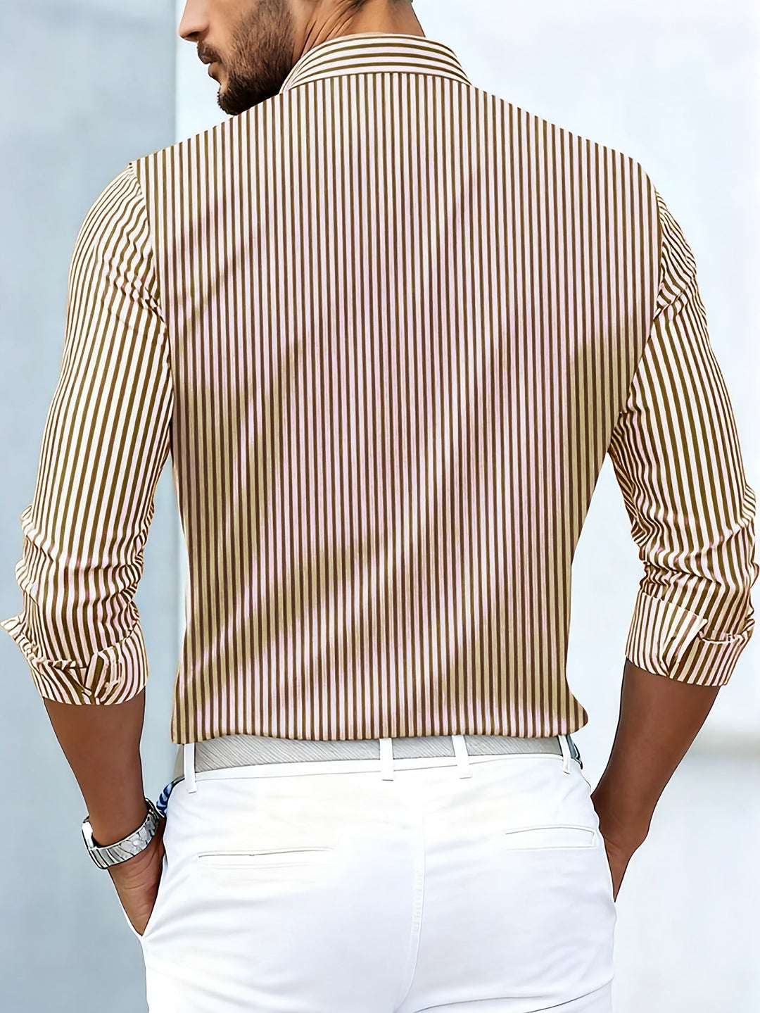 Emmerson - Camisa Vintage De Manga Larga a Rayas