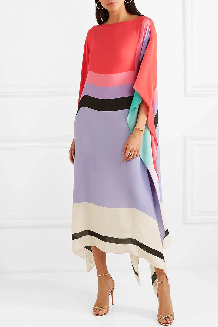 Shraddha - Vestido Patchwork Con Estampado De Rayas