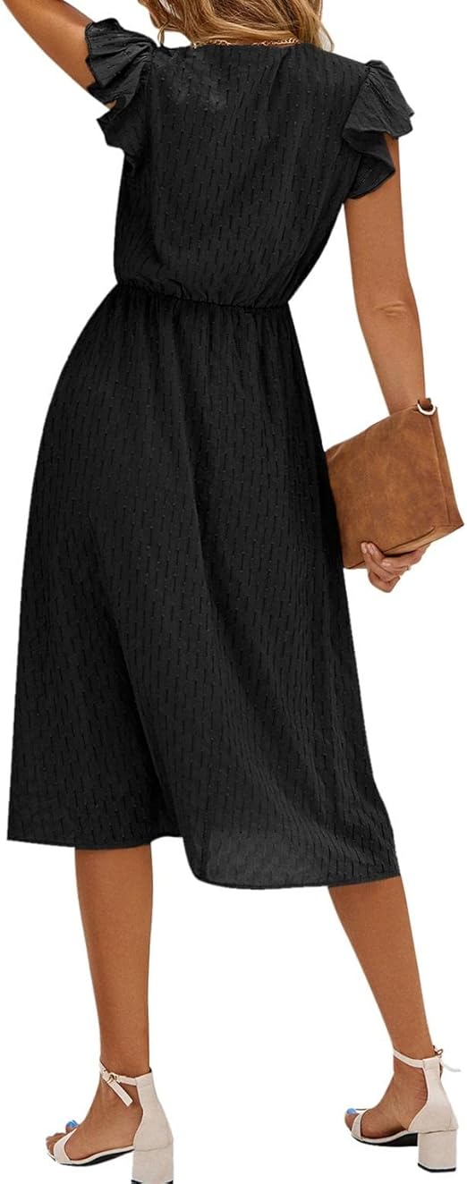 Julieta - Vestido Midi Con Mangas Con Volantes