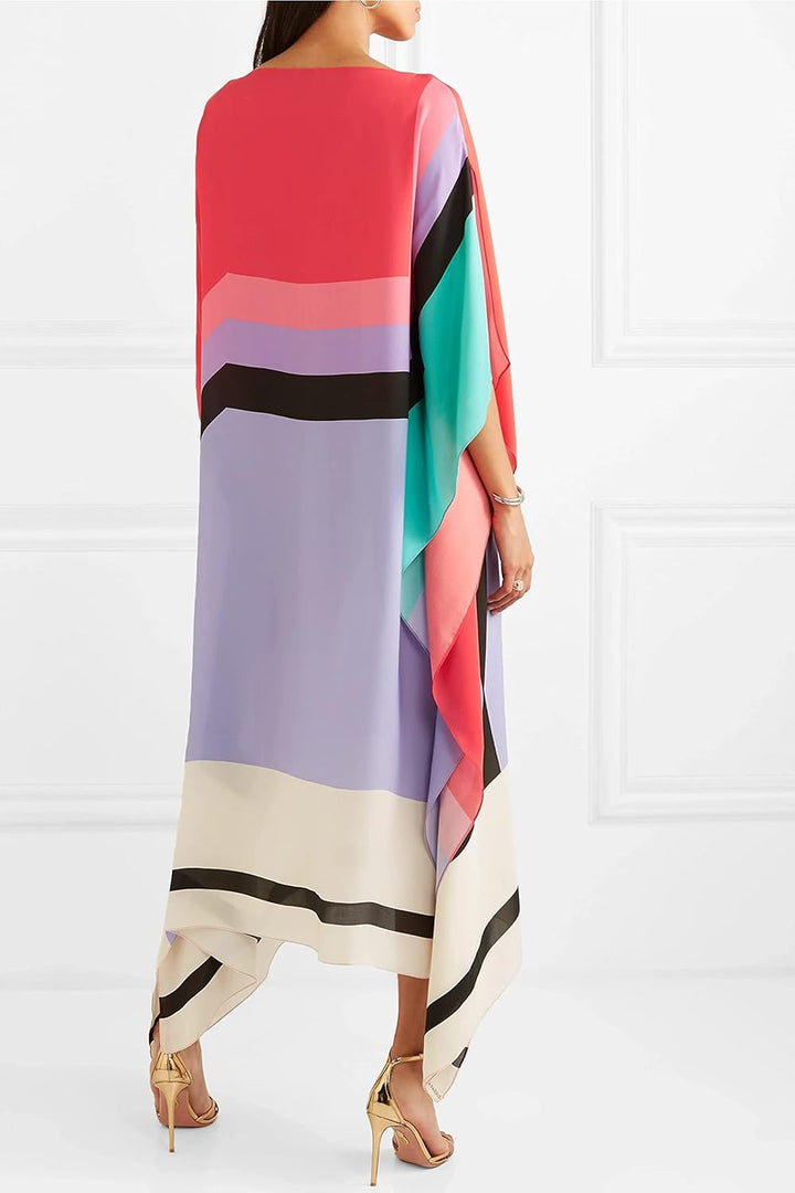 Shraddha - Vestido Patchwork Con Estampado De Rayas