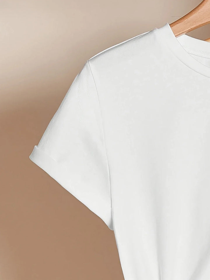 Larson - Informal Manga Corta Camiseta Con Estampado De Corazones
