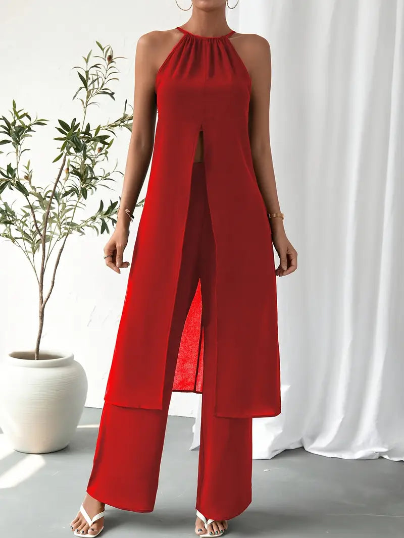 Eirini - Elegante Conjunto De Dos Piezas Sin Mangas