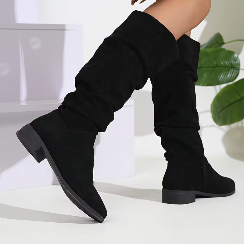 Joliza - Botas Holgadas Hasta La Mitad De La Pantorrilla Con Tacón Bajo