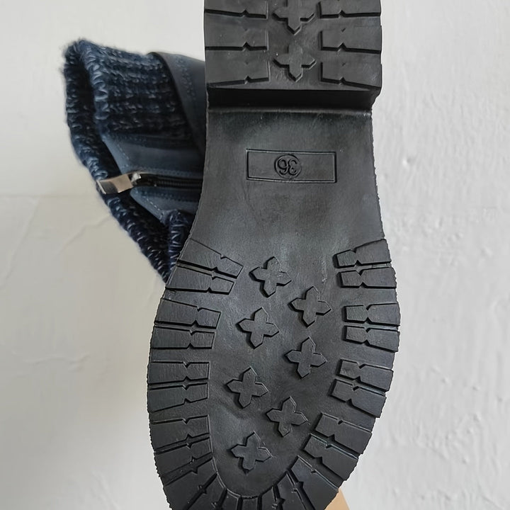 Willemjn - Botines Con Cordones y Puños de Punto