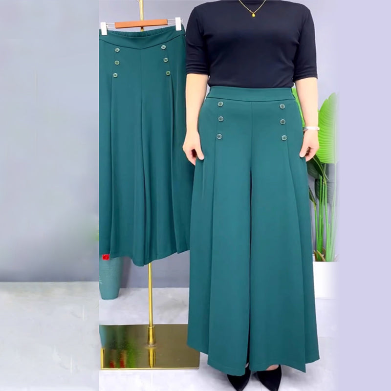 Malou - Elegante Pantalón de Pata Ancha Plisado