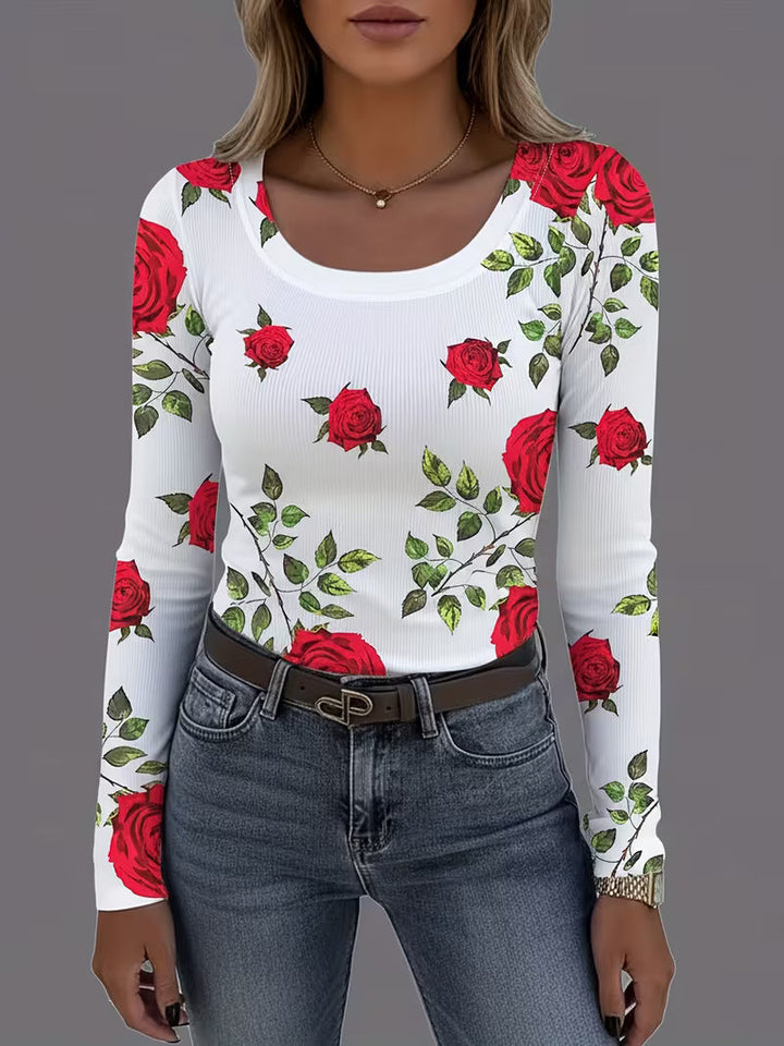 Rabiye - Top Con Estampado Floral Y Cuello Cuadrado