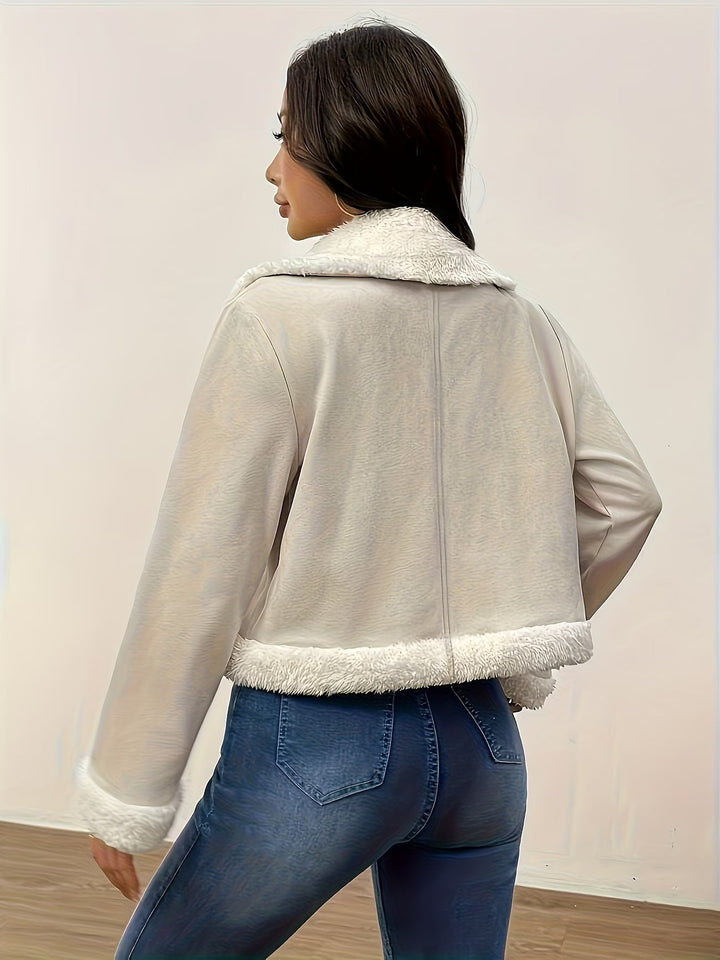 Eryka - Chaqueta De Manga Larga De Imitación De Piel
