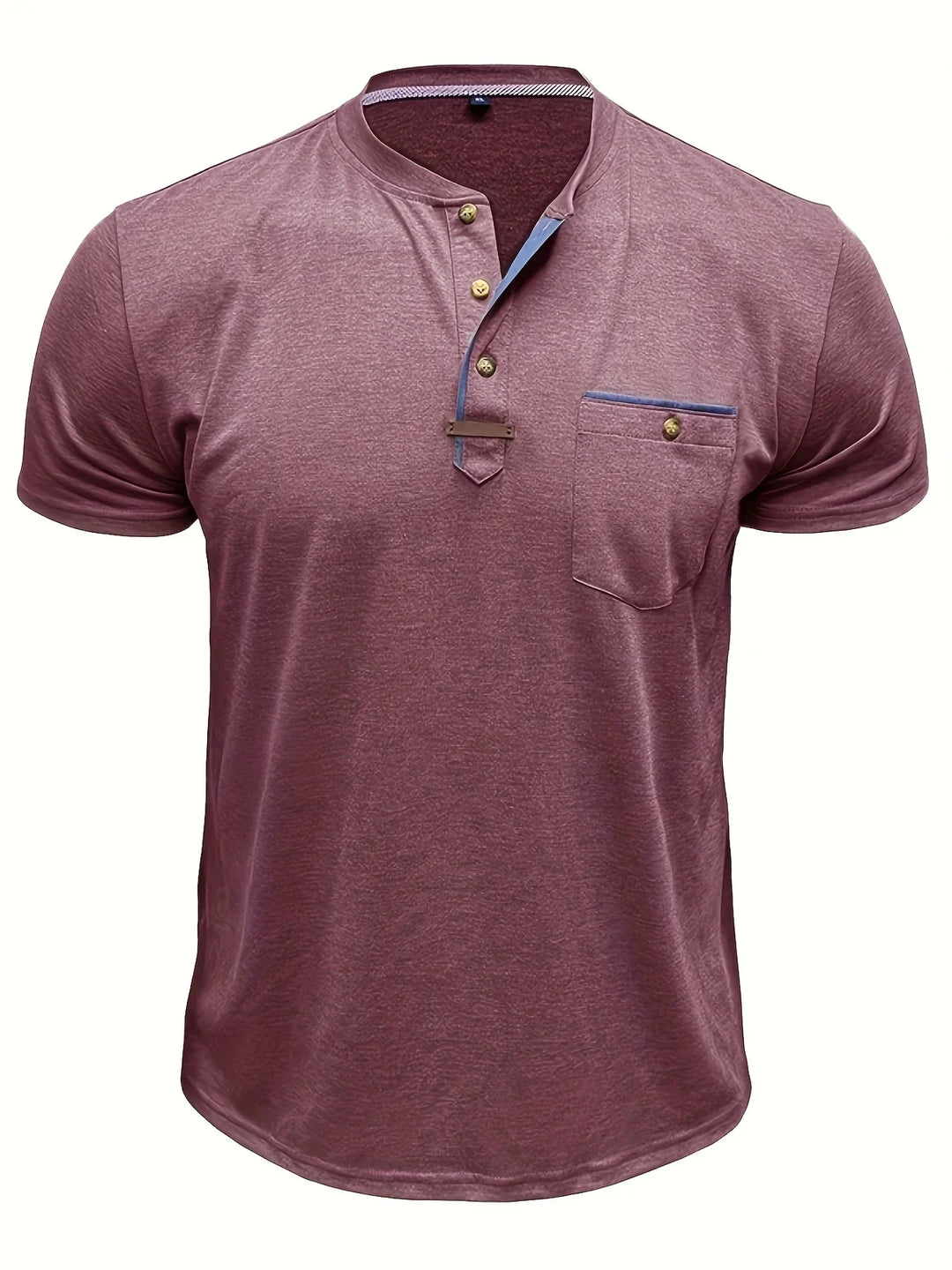 Saxon - Camiseta Elegante De Cuello Redondo Con Bolsillo