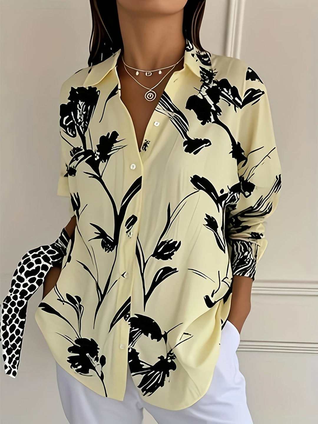 Ulka - Camisa De Manga Larga Con Estampado Floral