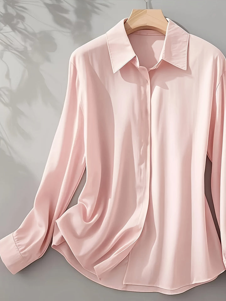 Elenochka - Elegante Camisa Abotonada De Manga Larga