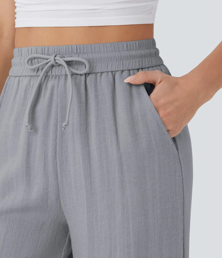 Zafeiria - Elegantes Pantalones De Lino