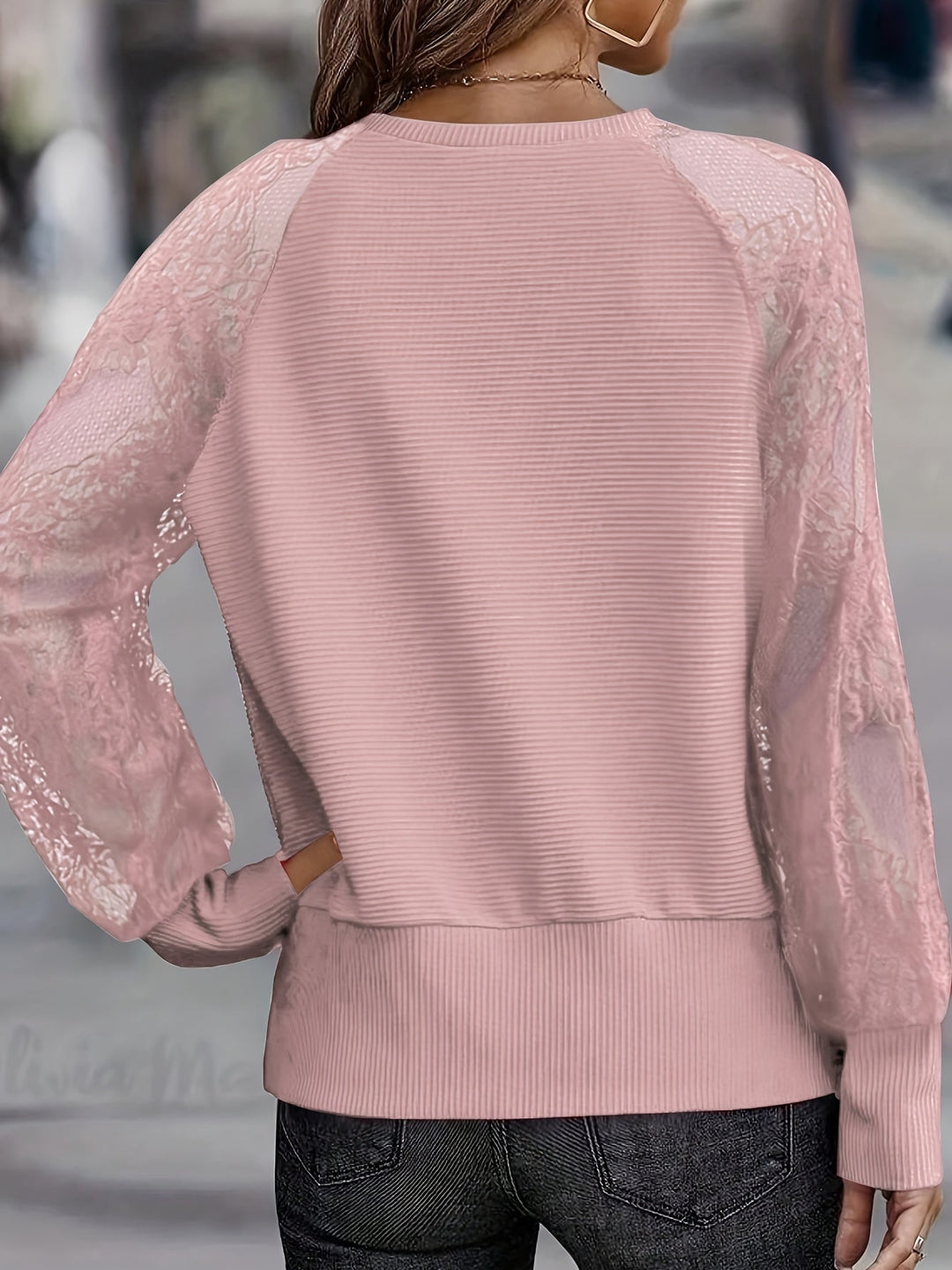 Brunelle - Top Informal De Encaje Holgado Con Cuello en V