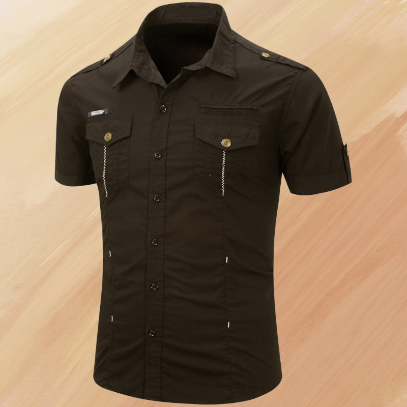 Ryder - Elegante Verano Manga Corta Camisa Con Bolsillo