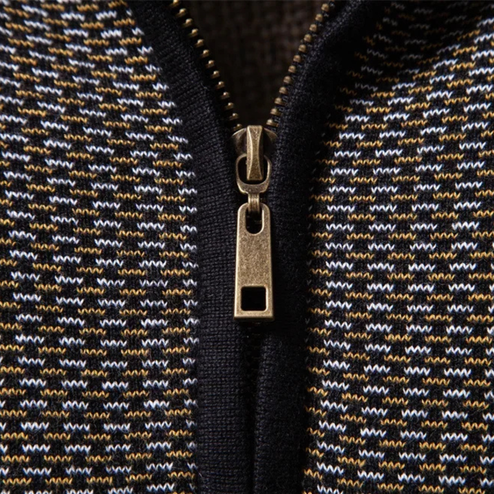 Limman - Jersey De Punto Jacquard Con Media Cremallera