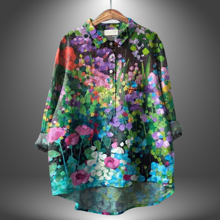 Luiza - Camisa Floral Artesanal