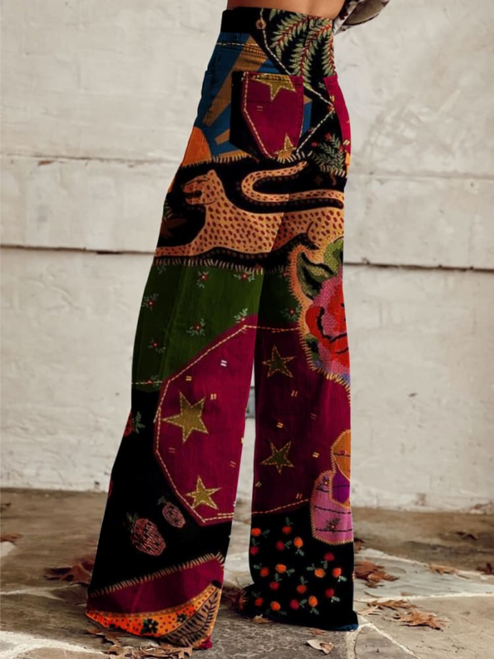 Gallegos - Pantalones Vintage Boho Retro Con Estilo