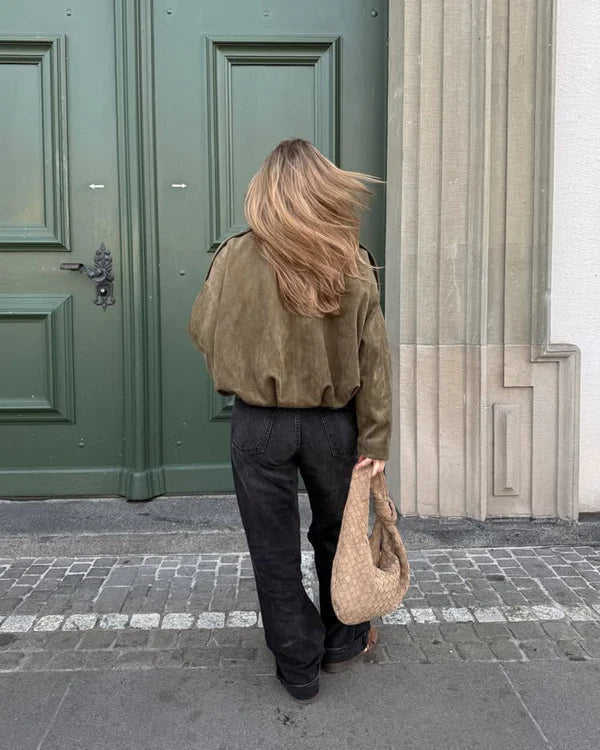 Alena - Cazadora Bomber de Ante