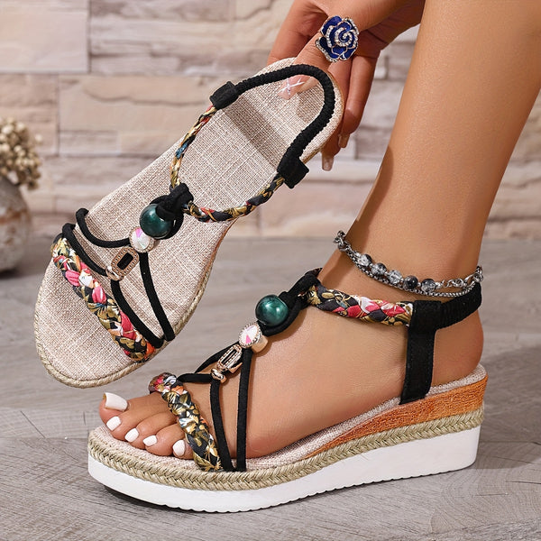 Tasia - Cómodas Sandalias De Tacón De Cuña