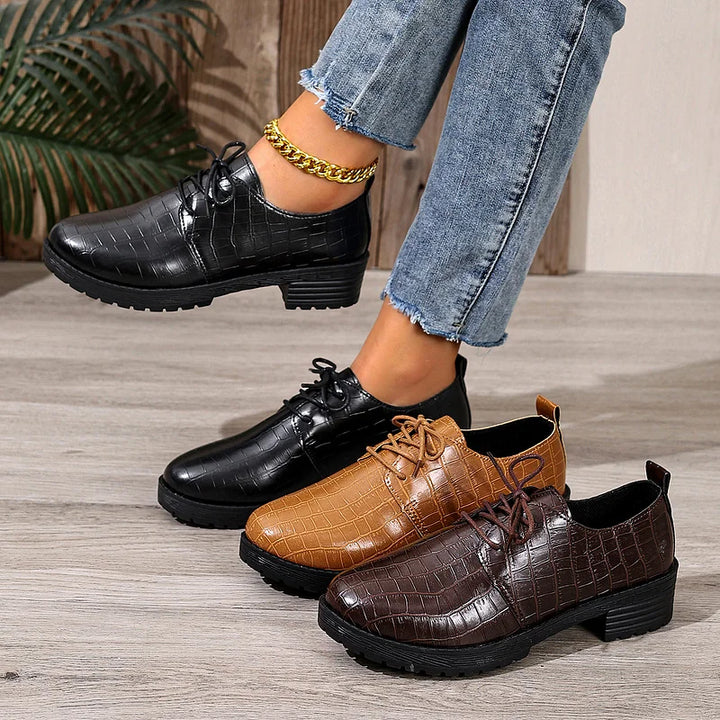 Niyra – Zapatos Derby Con Cordones y Suela Gruesa