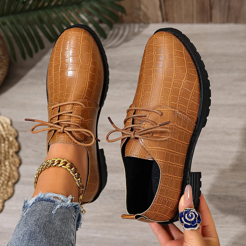 Niyra – Zapatos Derby Con Cordones y Suela Gruesa