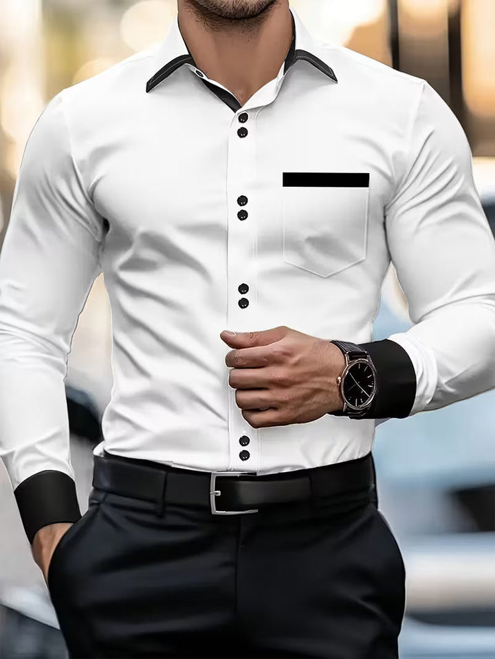 Zigmas - Elegante Camisa de Manga Larga Con Botones