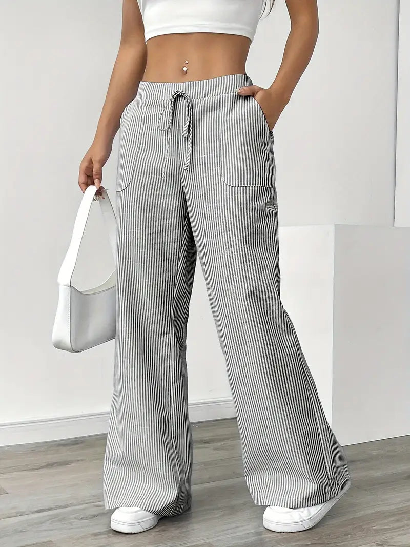Alina - Pantalón Elegante A Rayas Con Bolsillos