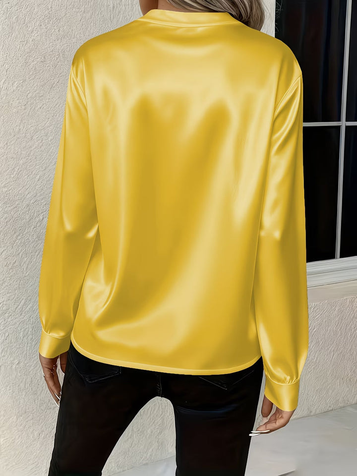 Ronika - Blusa De Manga Larga Con Cuello En V