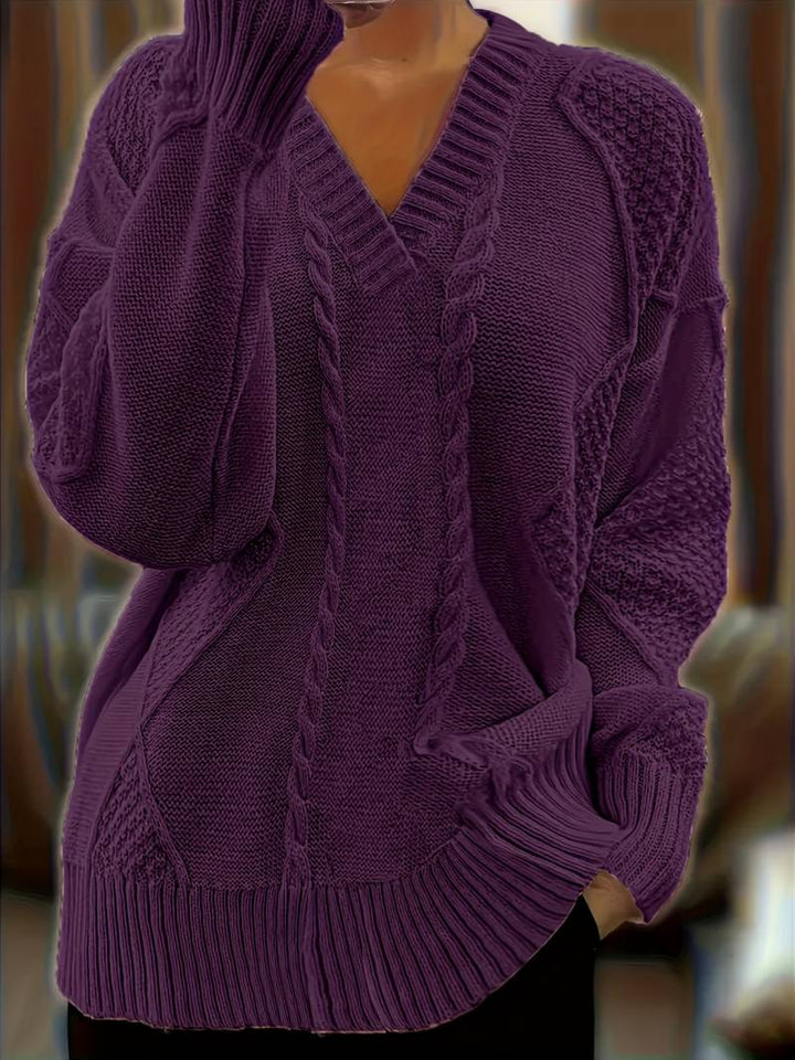 Tzvia - Jersey de Punto Informal Con Cuello en V
