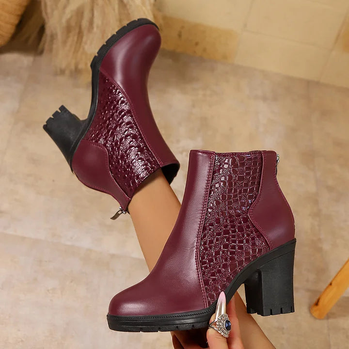 Noy - Zapatos de Tacón Grueso de Cuero
