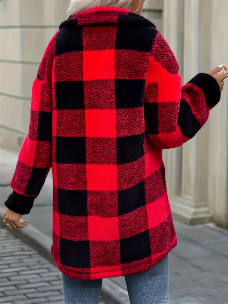 Zariana - Chaqueta De Felpa a Cuadros «Transfronterizo»
