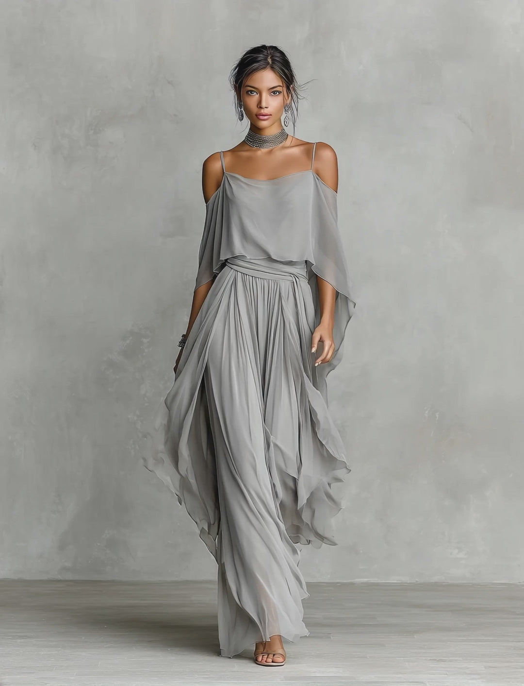 Roneeta - Conjunto De Top Con Tirantes y Pantalones Holgados