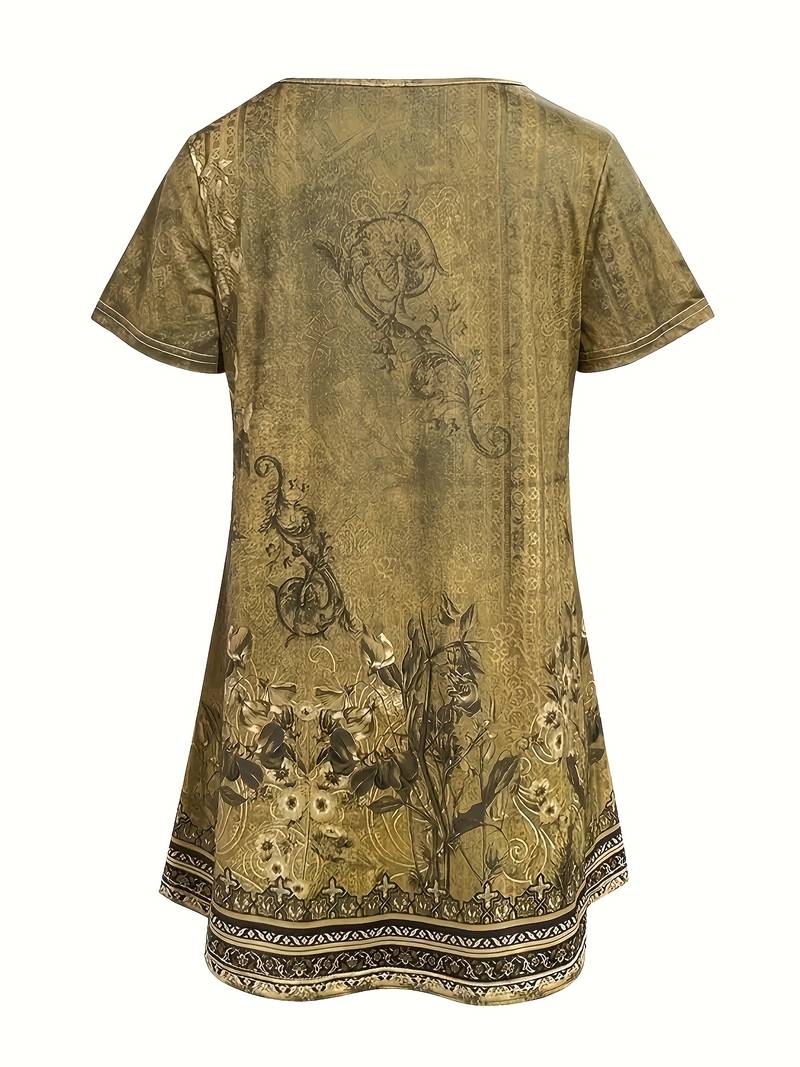 Abhishani - Camiseta Holgada Con Estampado Floral