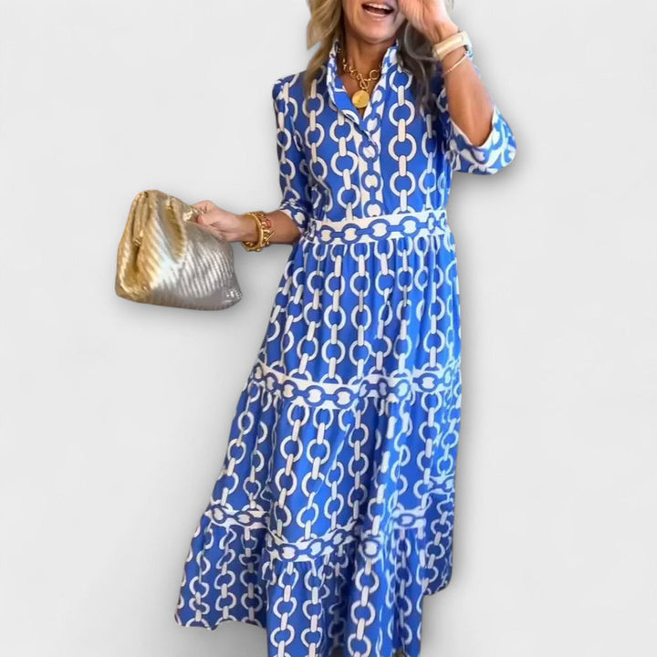 Stavroula - Vestido Midi Con Estampado De Cadenas