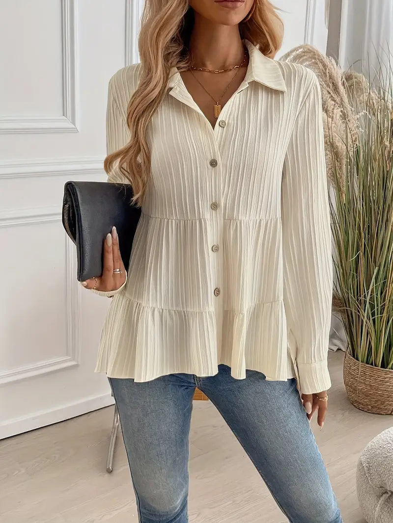 Majlinda - Elegante Camisa De Manga Larga Con Botones