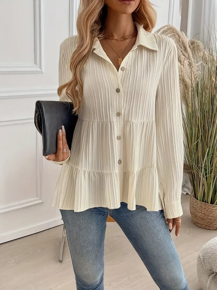 Majlinda - Elegante Camisa De Manga Larga Con Botones