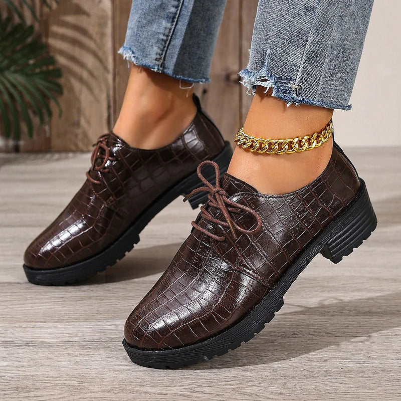 Niyra – Zapatos Derby Con Cordones y Suela Gruesa
