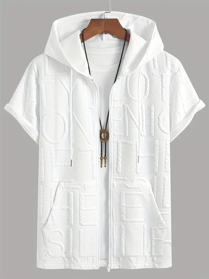 Henryk - Elegante Sudadera Con Capucha Manga Corta y Cremallera