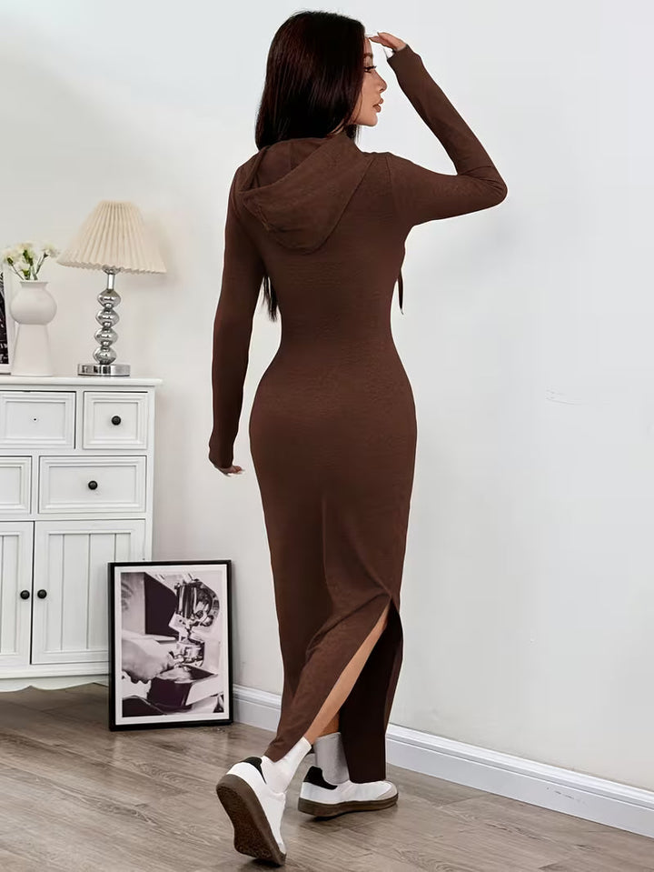 Dahye - Vestido Largo De Manga Larga Con Capucha