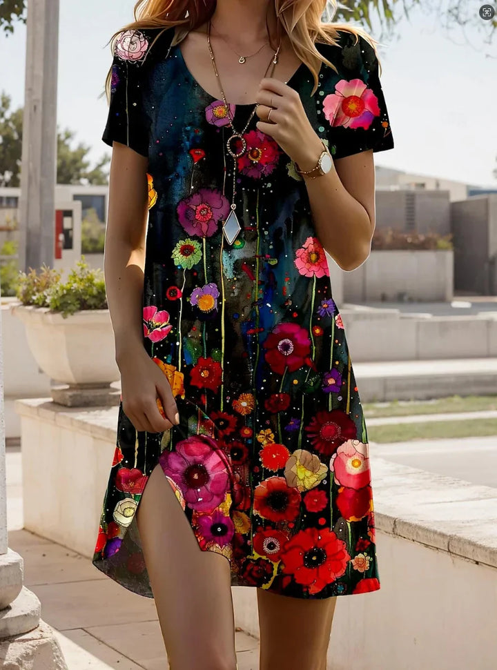 Linnea - Vestido Estampado De Manga Corta a La Ultima