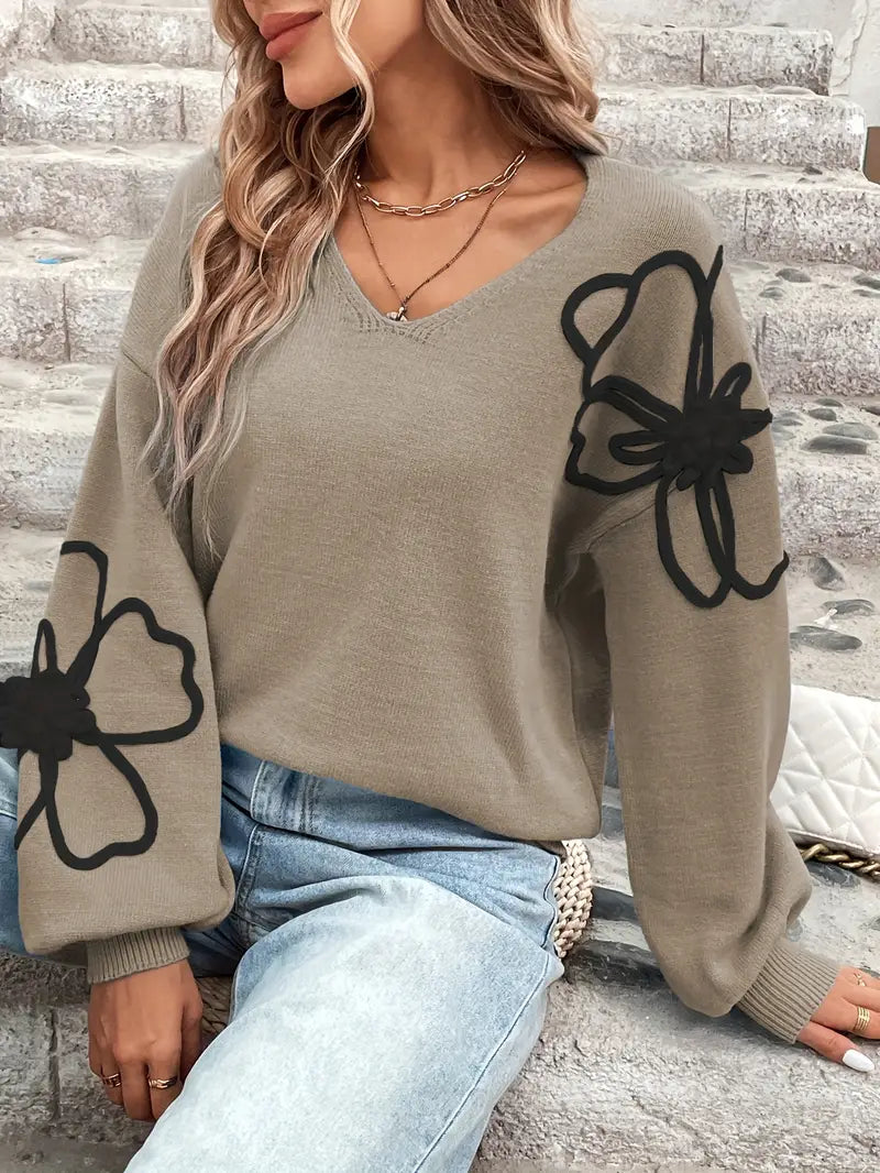 Semira - Jersey De Manga Larga Con Bordado De Flores