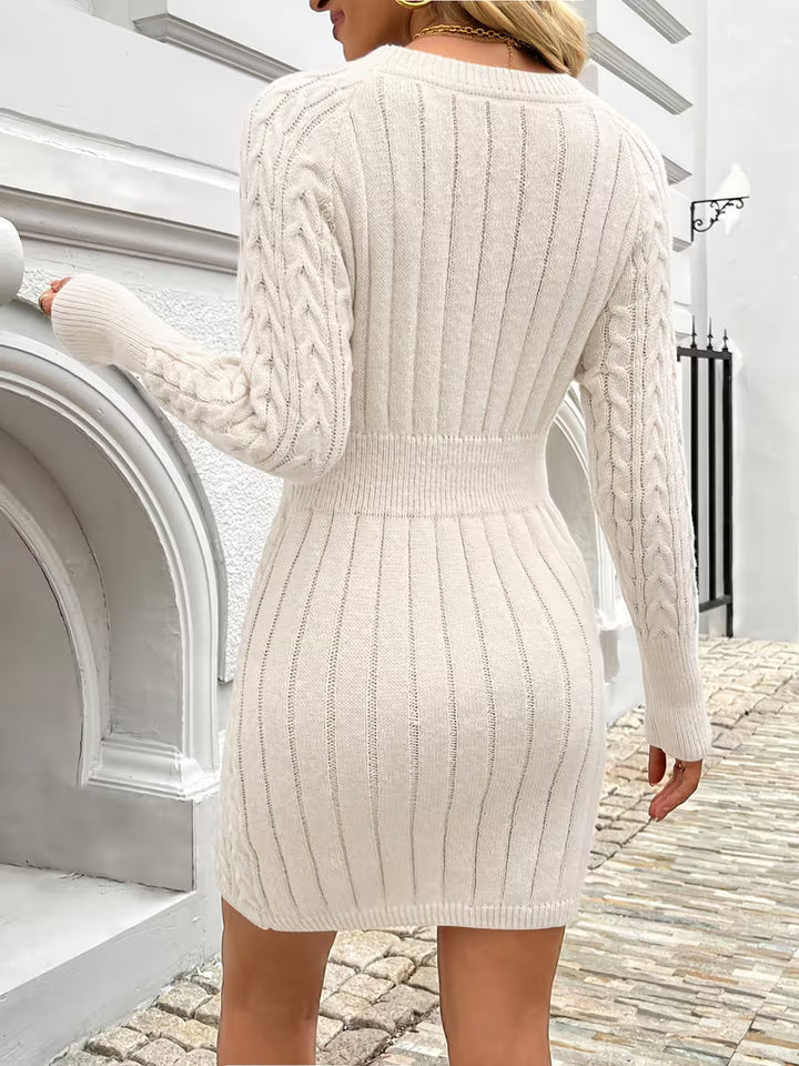 Lilona - Vestido De Punto Ajustado Con Diseño De Trenzado