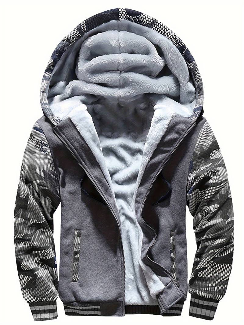 Oziel - Chaqueta Cálida De Forro Polar Con Capucha y Cremallera