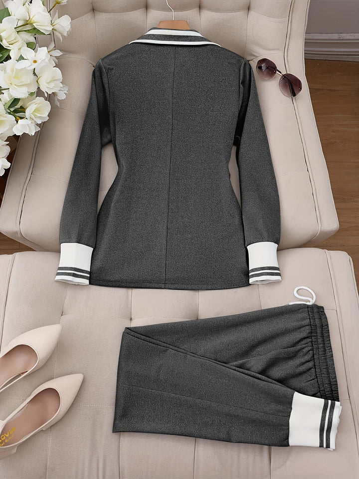 Ingelore - Conjunto De Dos Piezas a Rayas a La Moda