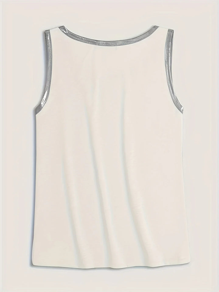 Ayuso - Sin Mangas Camiseta Sin Mangas Con Cuello Redondo