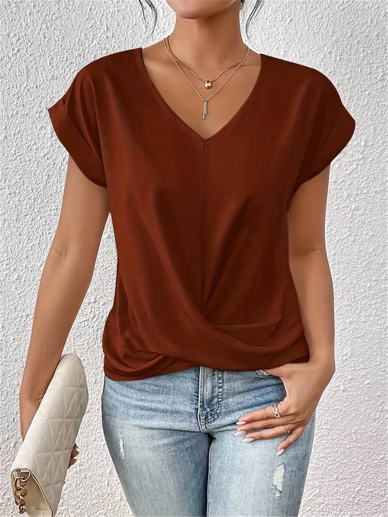 Severija - Elegante Top Con Cuello en V