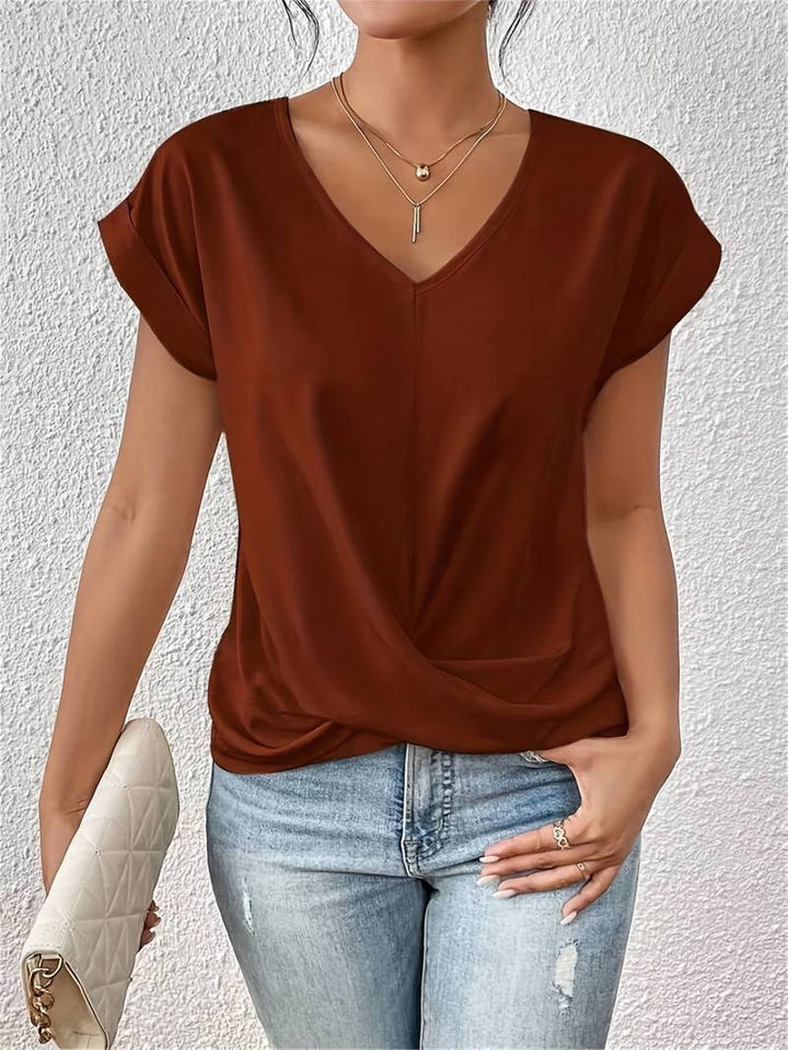 Severija - Elegante Top Con Cuello en V