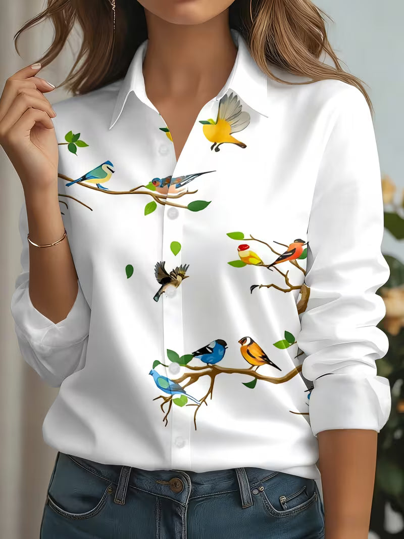 Joena - Camisa Estampada De Manga Larga
