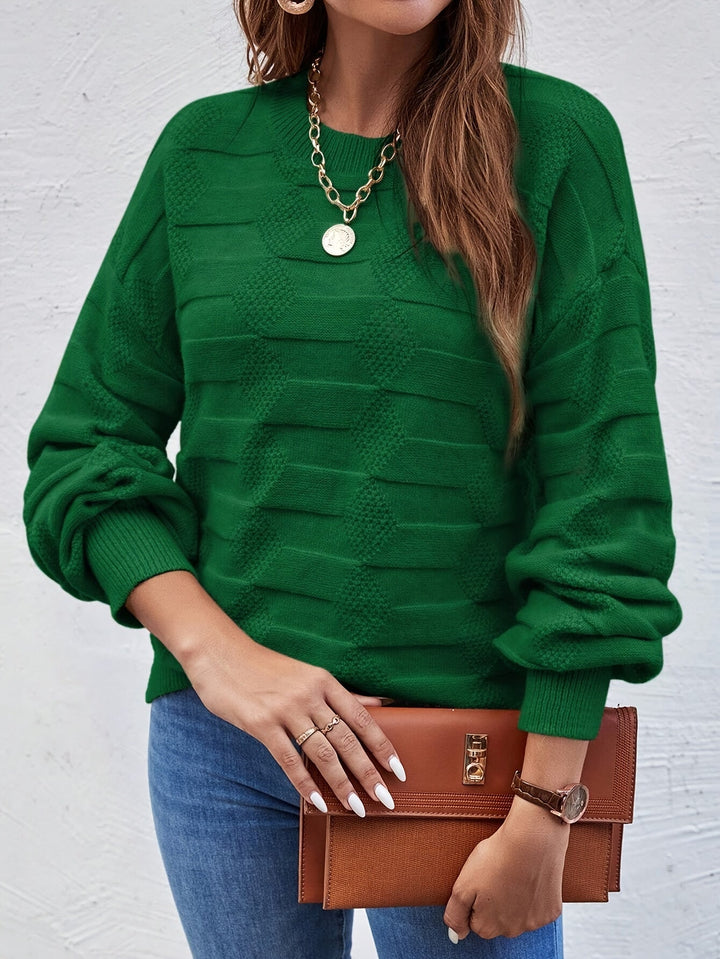 Annastina - Jersey Informal De Manga Larga Y Cuello Redondo
