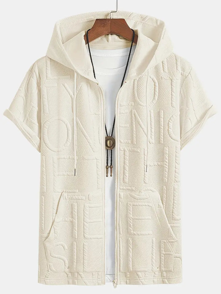 Henryk - Elegante Sudadera Con Capucha Manga Corta y Cremallera