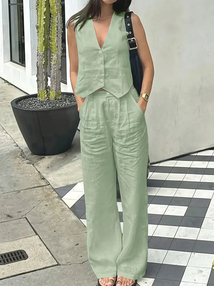 Jorja - Elegante Conjunto De Dos Pezas Sin Mangas